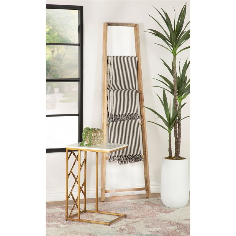 Accent Table with Marble Top White