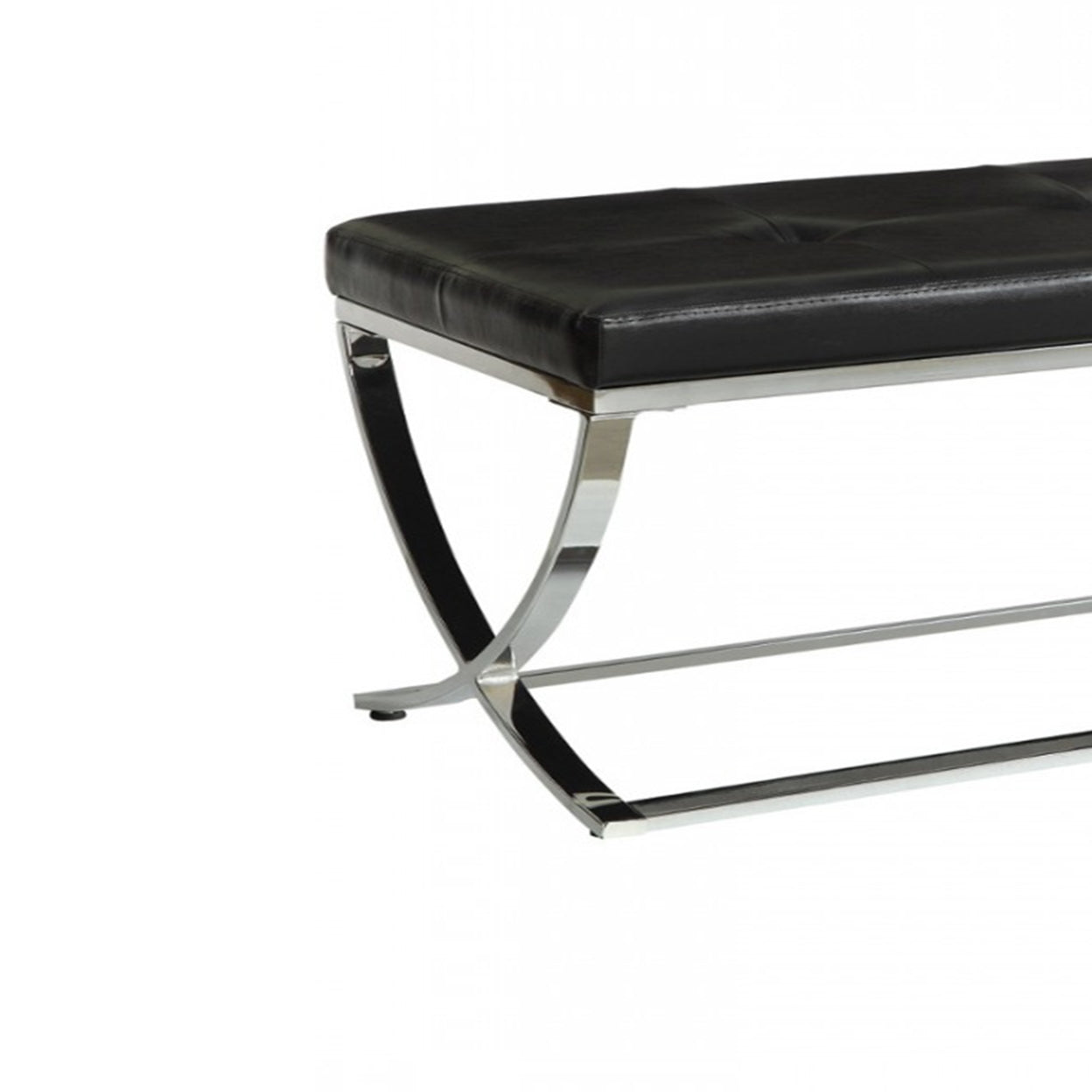 Rectangle Upholstered Tufted Bench Black