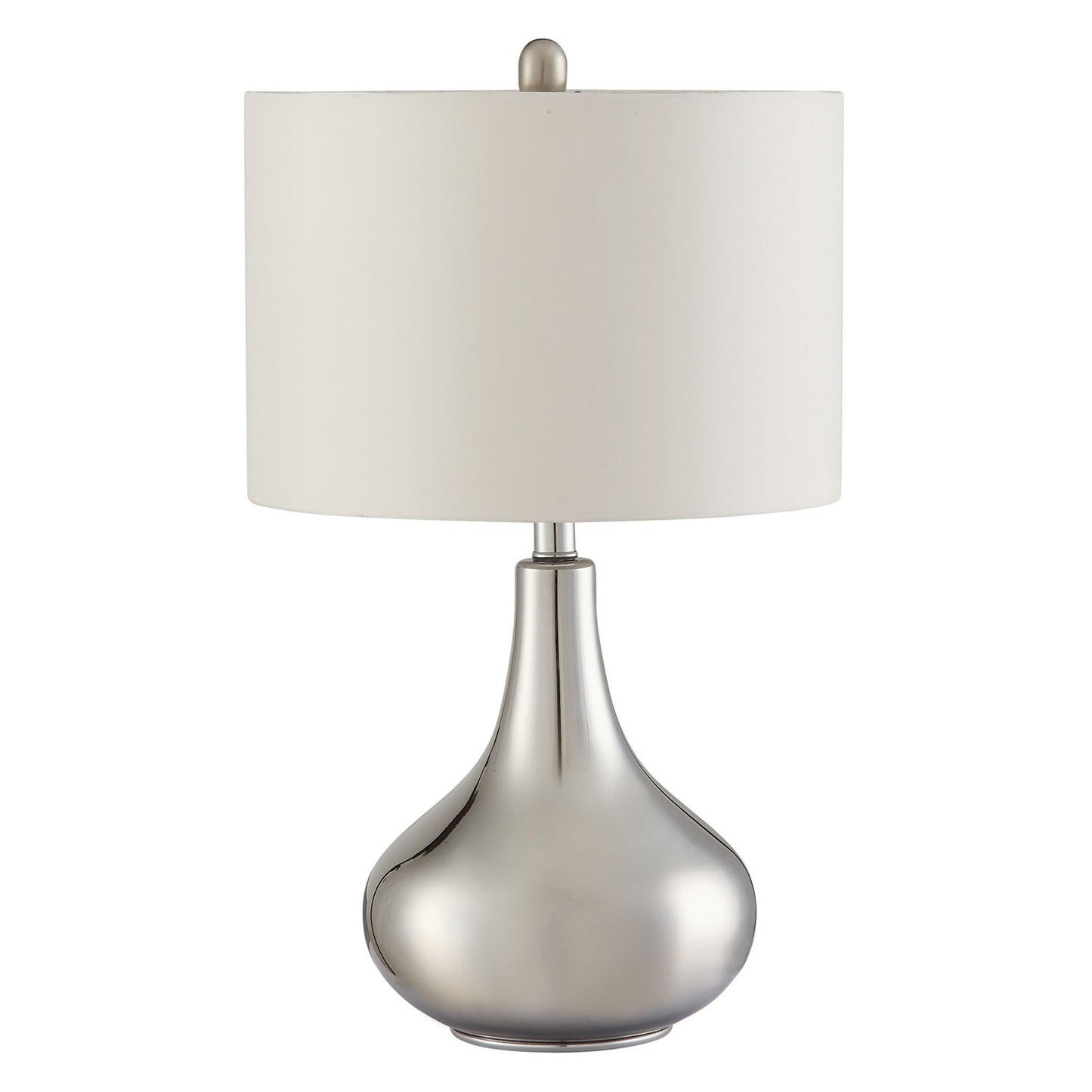 Drum Shade Table Lamp Chrome and White