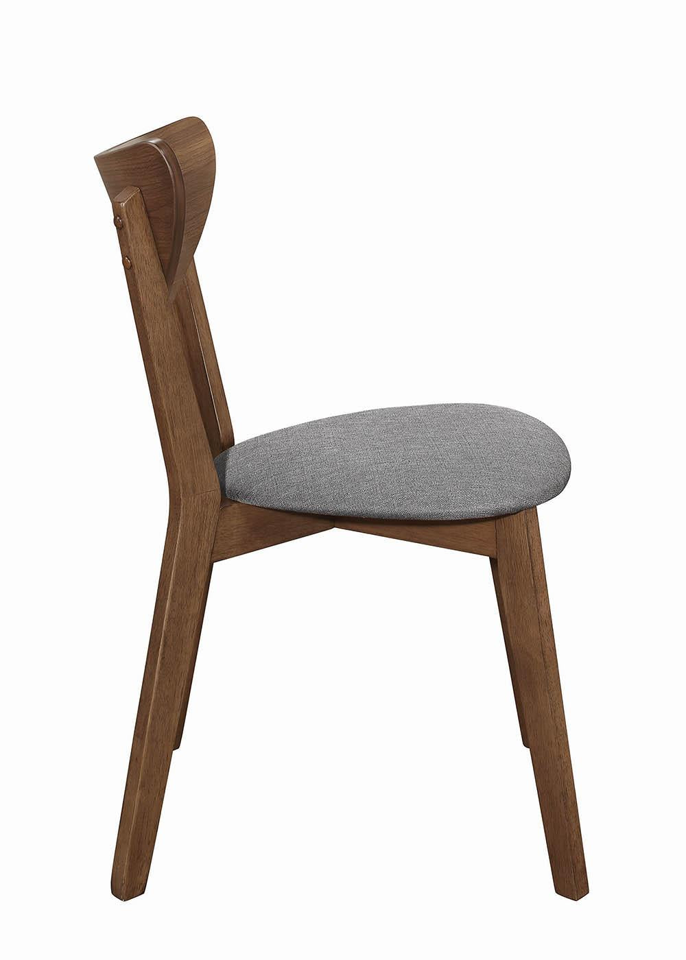 Alfredo Upholstered Dining Chairs Grey and Natural Walnut (Set of 2)