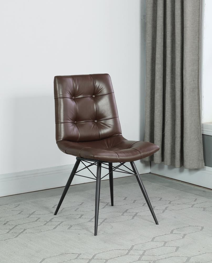 Aiken Upholstered Tufted Side Chairs Brown (Set of 4)