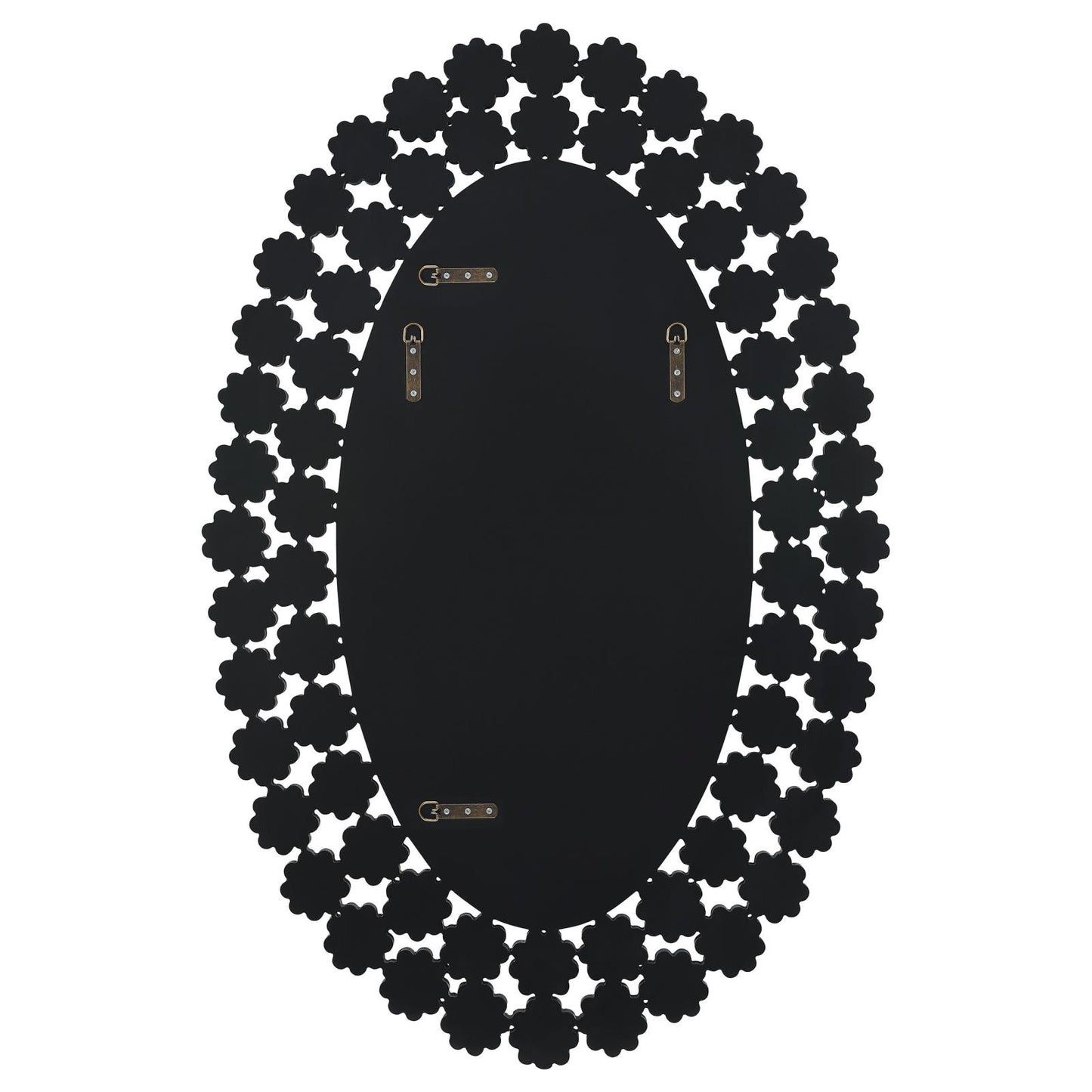 Colleen Oval Wall Mirror with Faux Crystal Blossoms