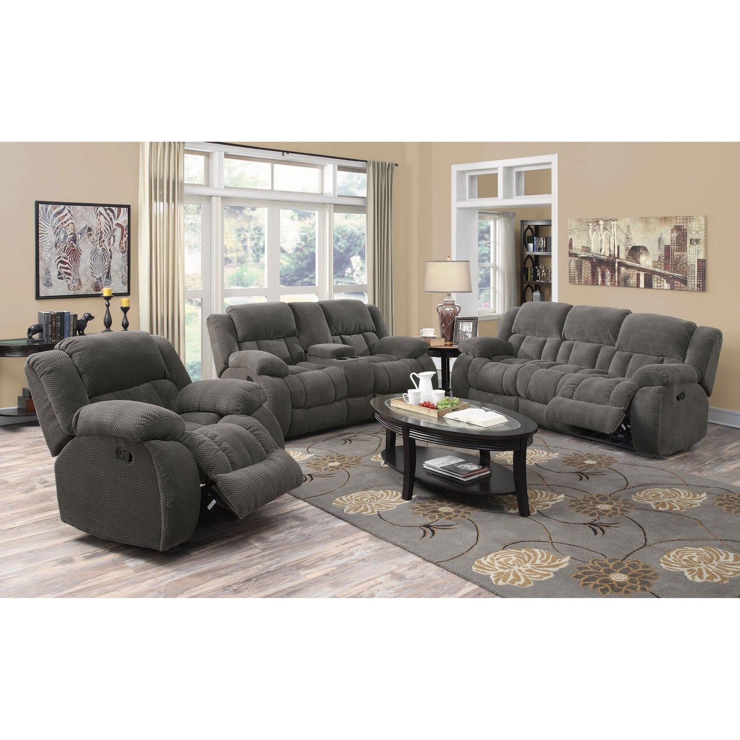 Weissman Upholstered Glider Recliner Charcoal