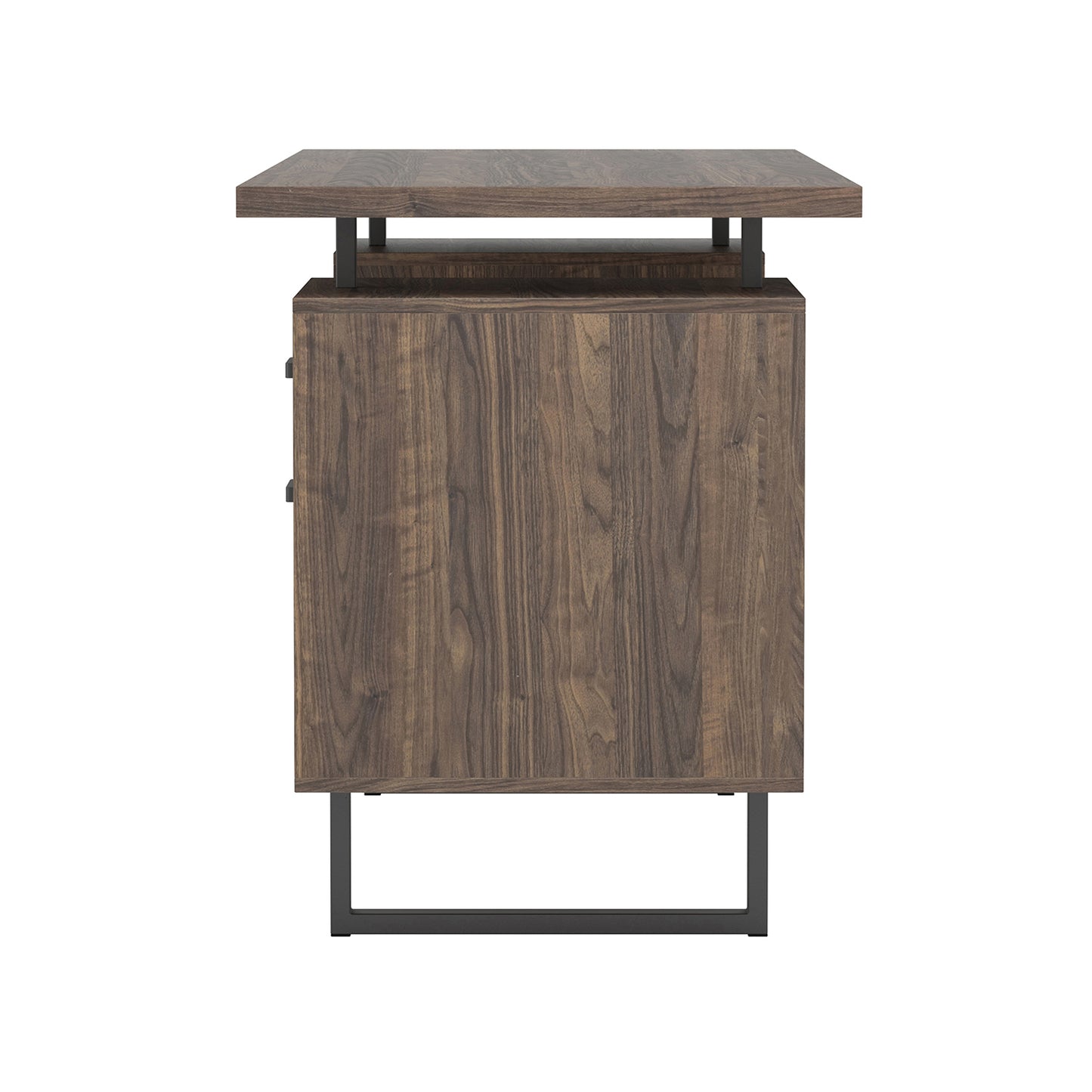 Lawtey Floating Top Office Desk Aged Walnut