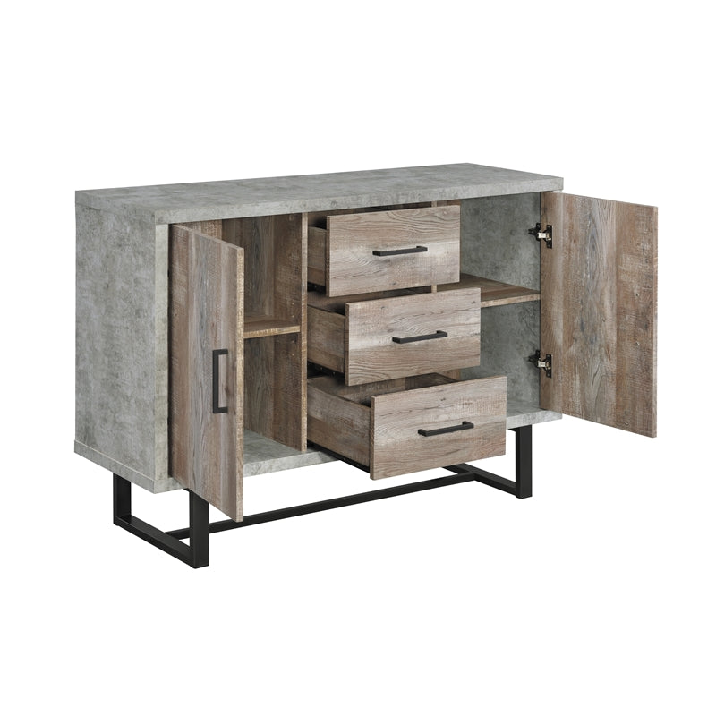 3-drawer Accent Cabinet Weathered Oak and Cement