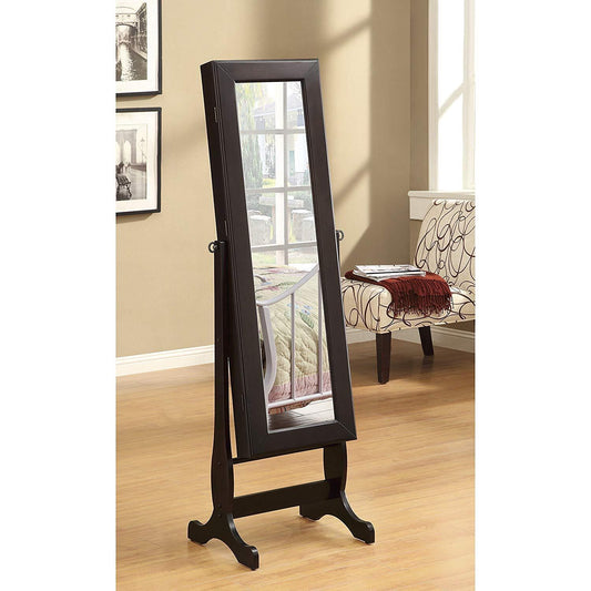 Jewelry Cheval Mirror with Drawers Cappuccino