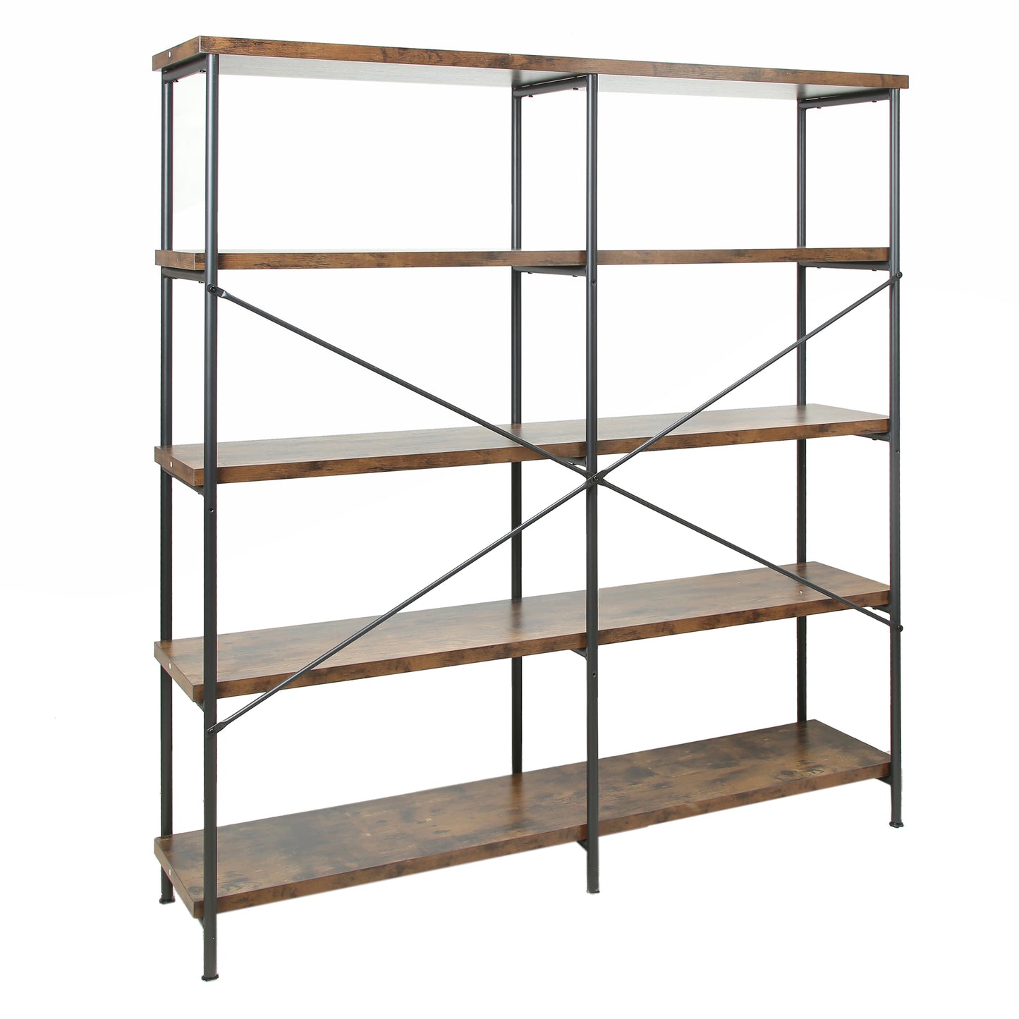 Analiese 4-shelf Open Bookcase Antique Nutmeg