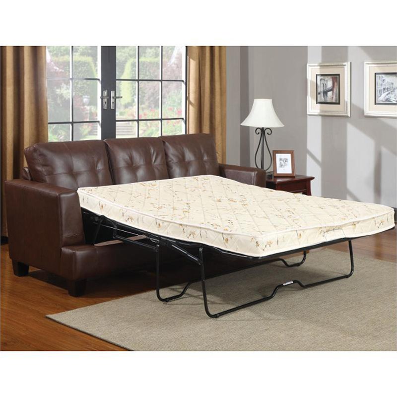 Samuel Upholstered Sleeper Sofa Dark Brown
