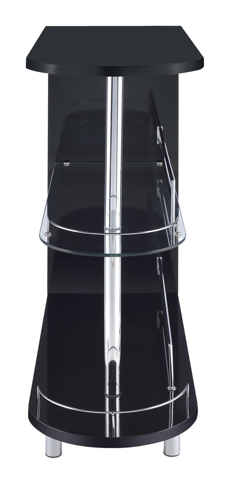 Adolfo 3-tier Bar Table Glossy Black and Clear