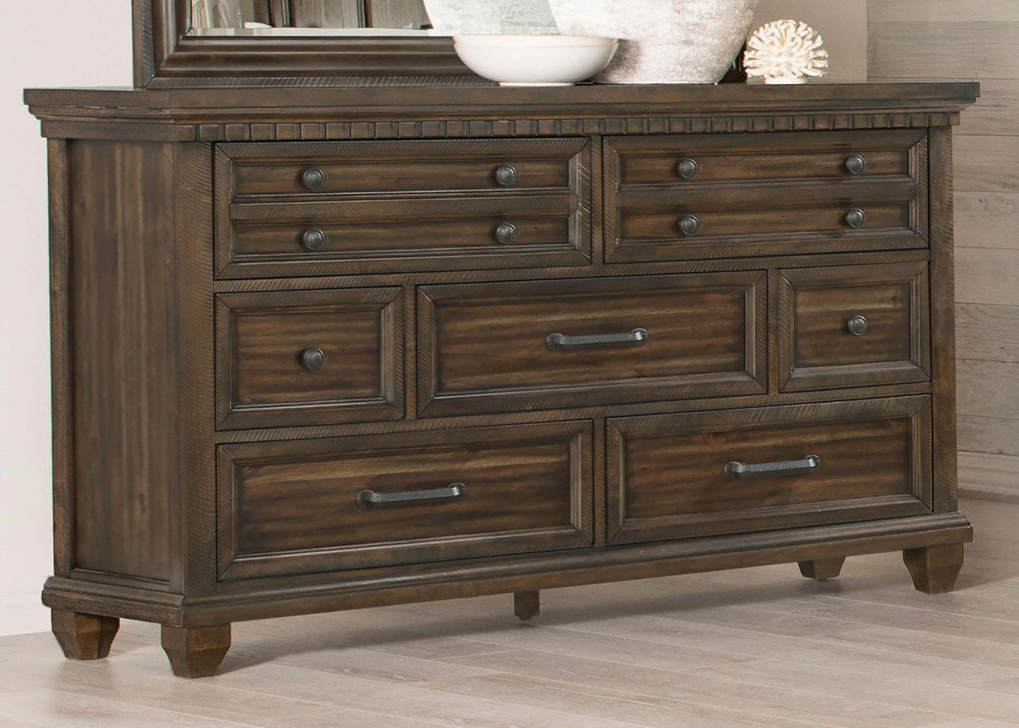 Bennington Rectangular 7-drawer Dresser Acacia Brown