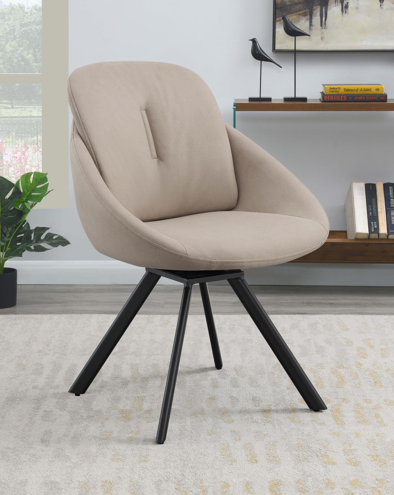 Mina Upholstered Swivel Padded Side Chairs (Set of 2)