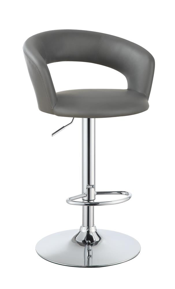 Barraza 29" Adjustable Height Bar Stool Grey and Chrome