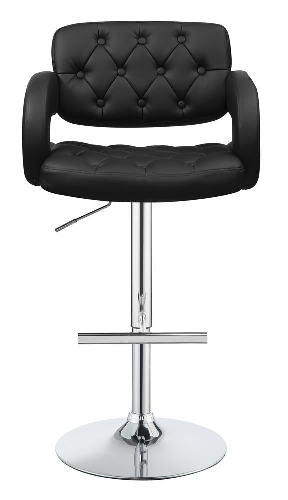 Brandi 29" Adjustable Height Bar Stool Black and Chrome