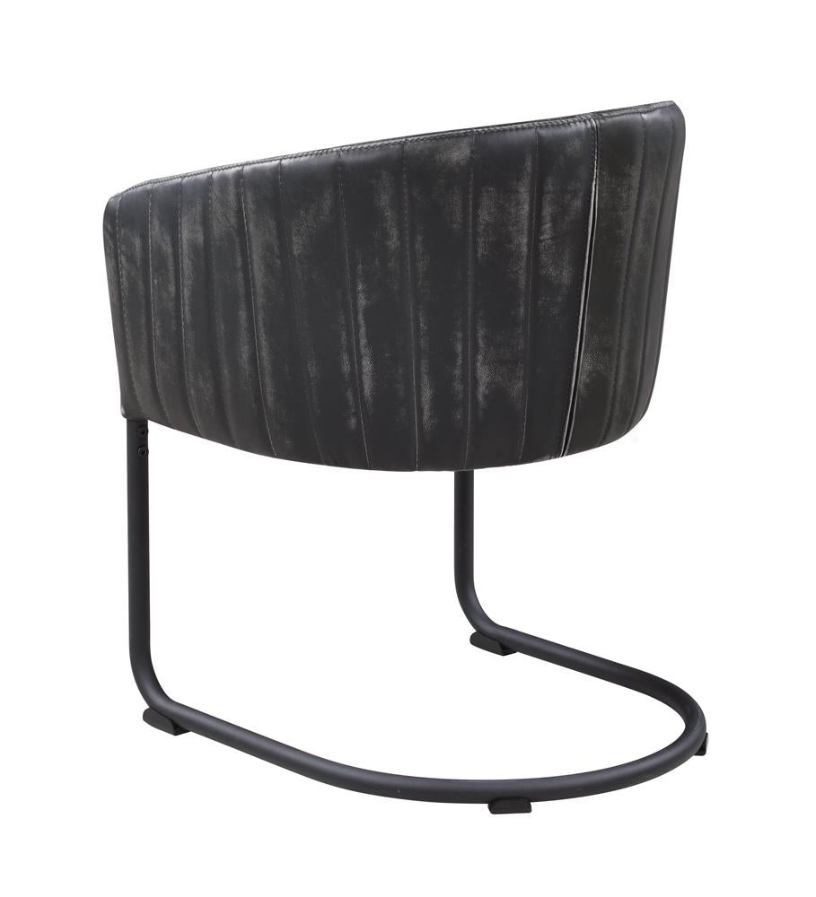 Banner Upholstered Dining Chair Anthracite and Matte Black