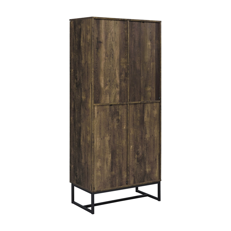 2-door Accent Cabinet Rustic Oak and Gunmetal