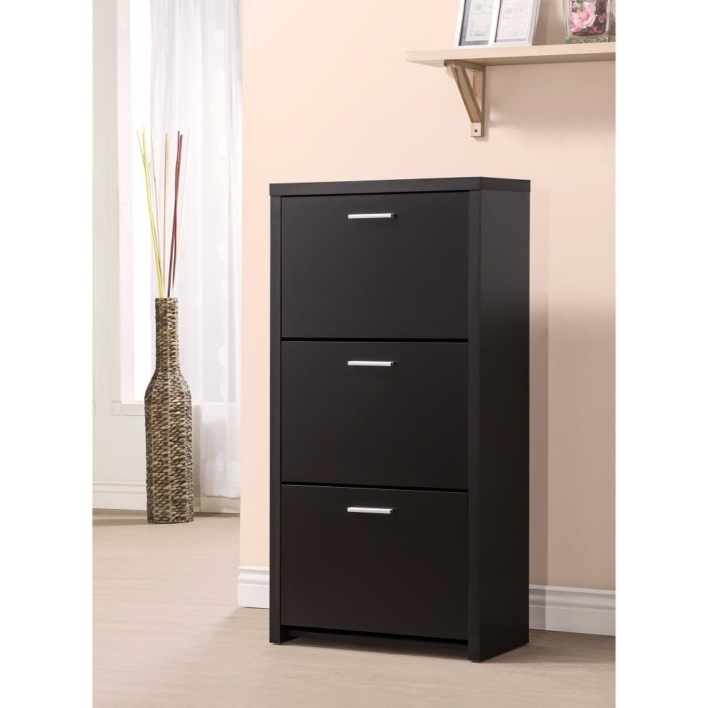 3-drawer Shoe Cabinet Black