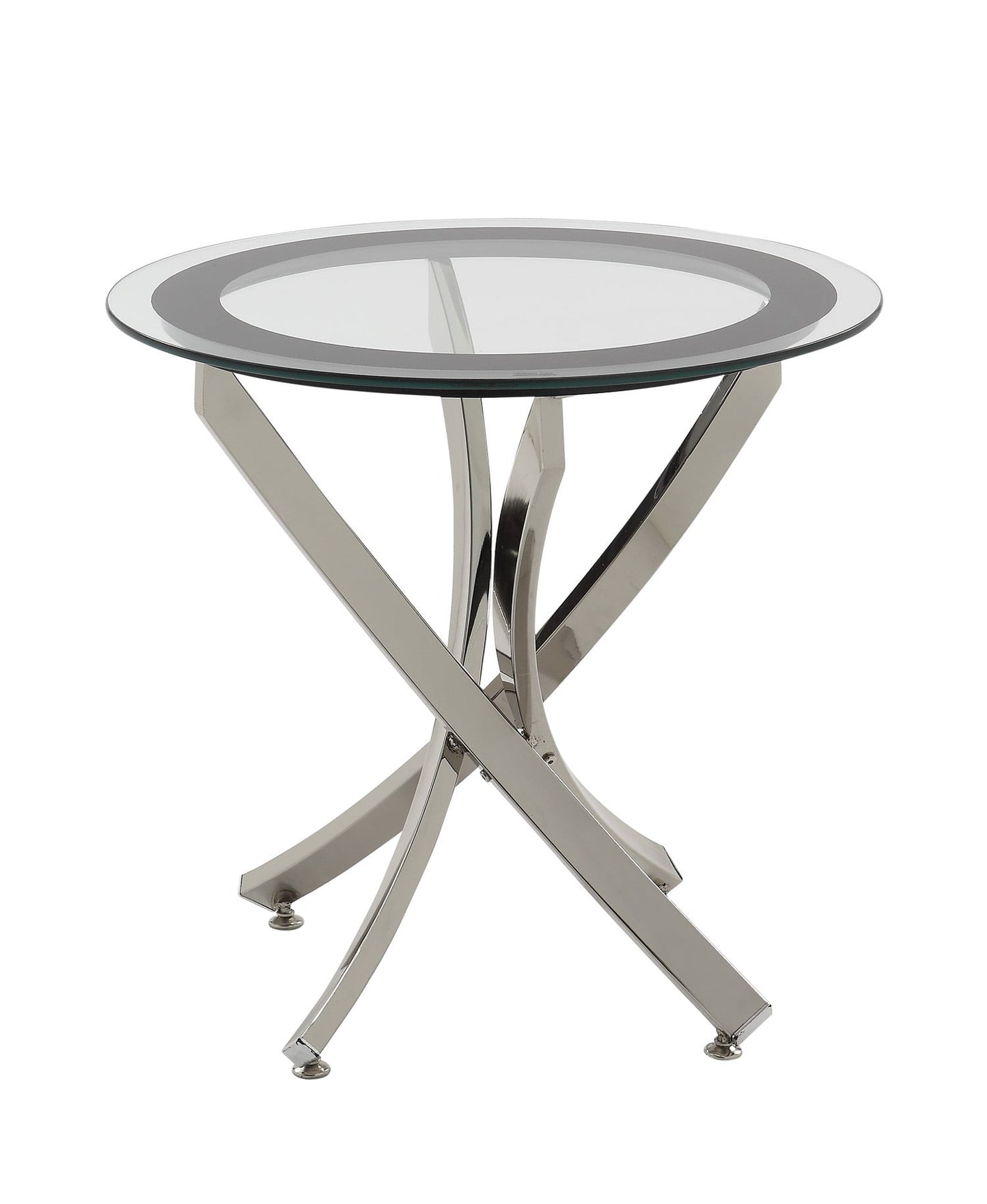 Glass Top End Table Chrome and Black