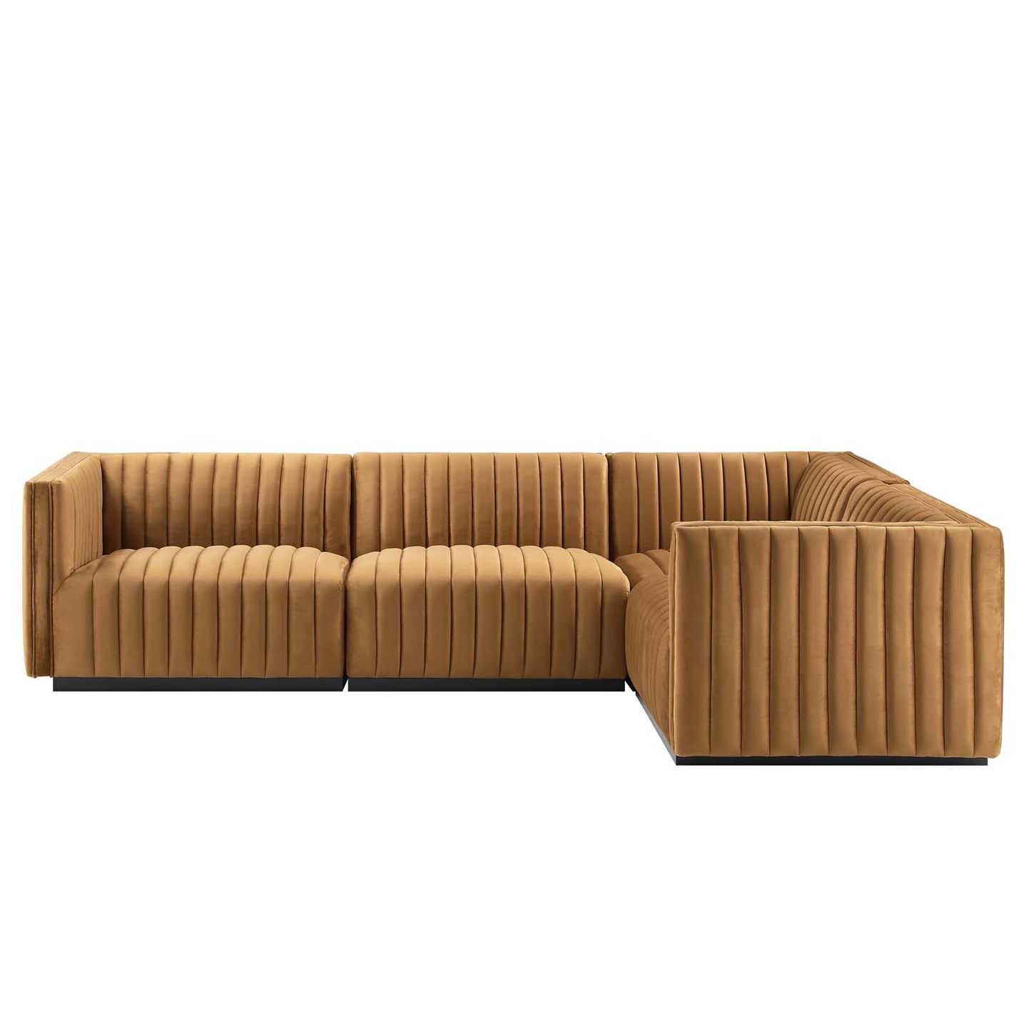 Conjure Channel Tufted Performance Velvet 4-Piece Sectional