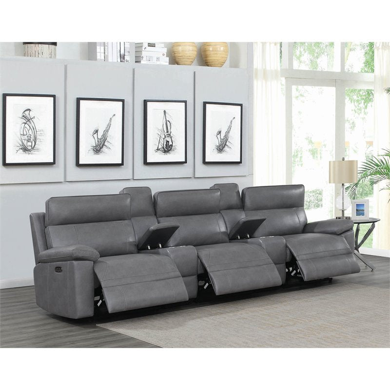 Albany Upholstered Power Reclining Seat and Power Headrest Home Theater