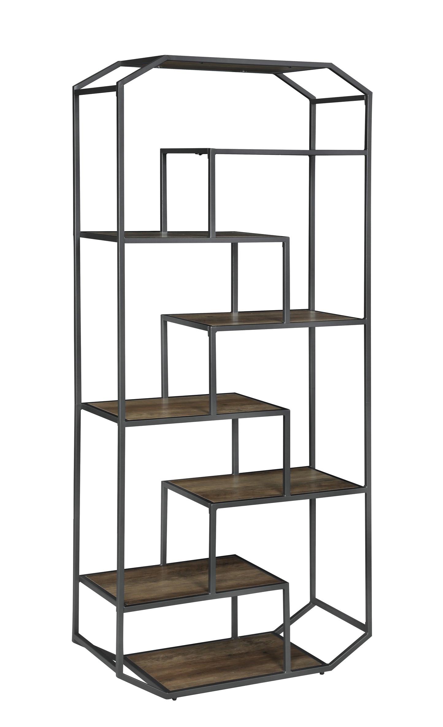 6-shelf Bookcase Rustic Brown and Dark Grey