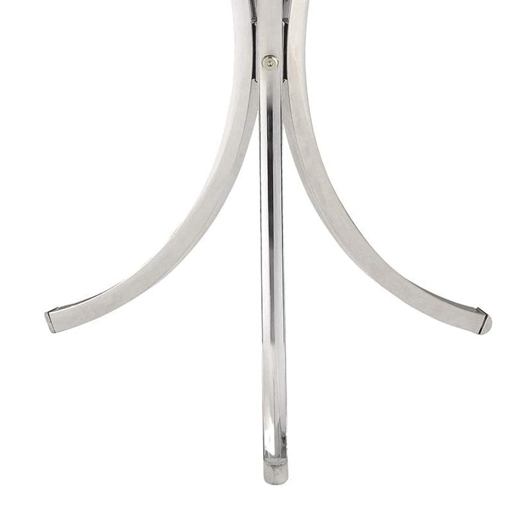 Round Accent Table with Curved Legs Chrome