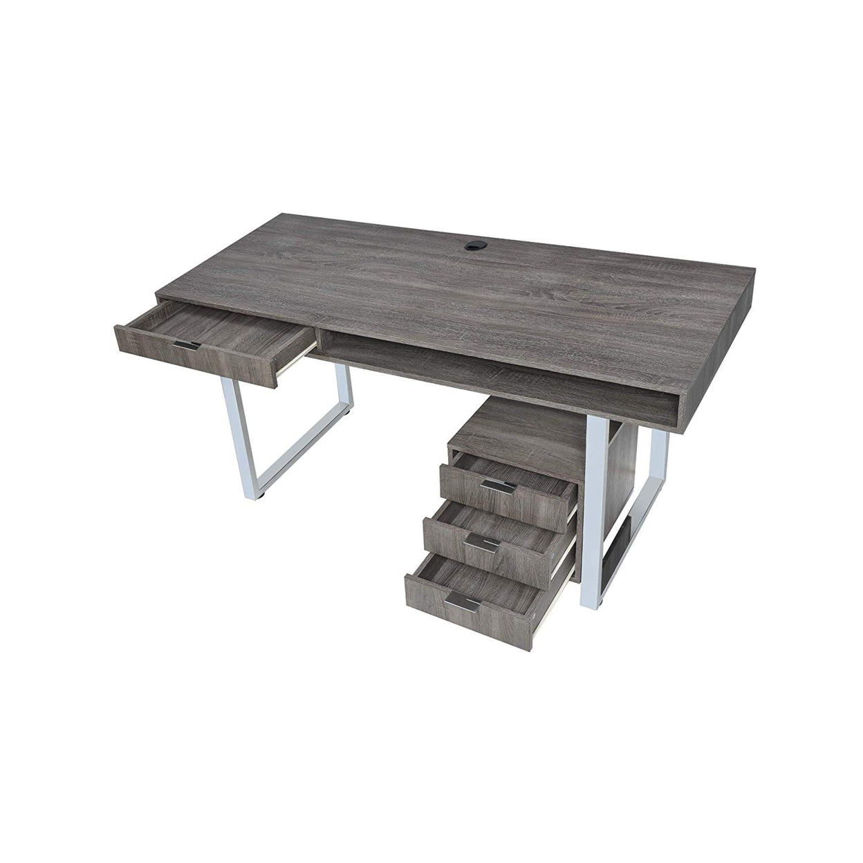 Whitman 4-drawer Writing Desk Weathered Grey