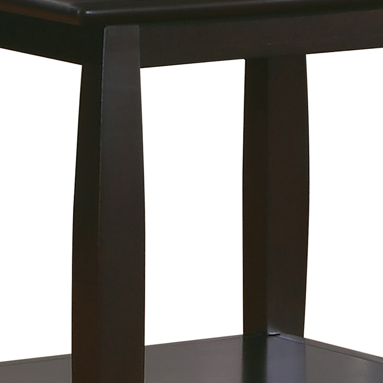 Square End Table with Bottom Shelf Espresso