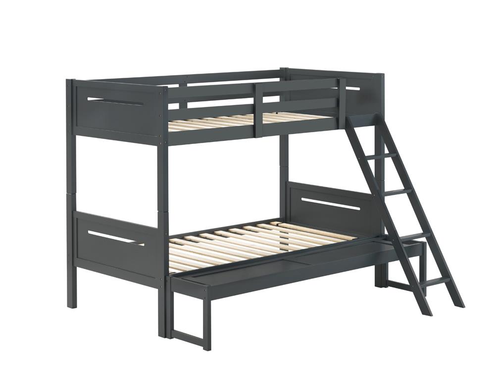 Littleton Twin/Full Bunk Bed Grey