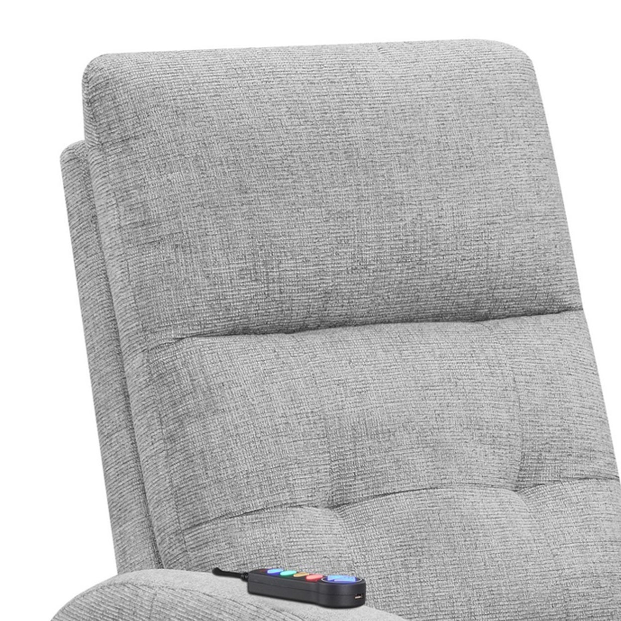Tufted Upholstered Power Lift Recliner Grey