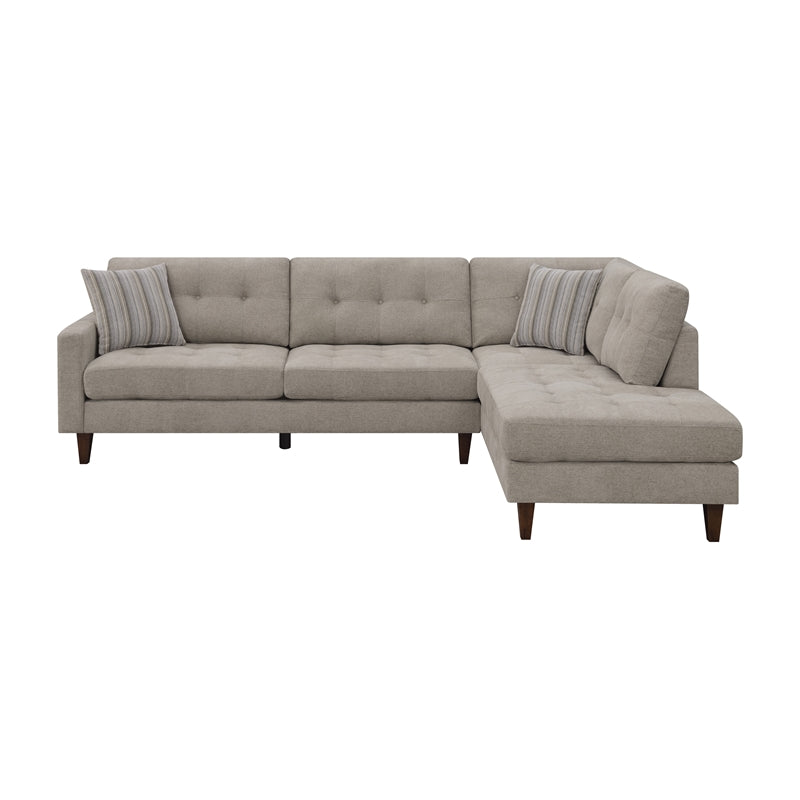 Barton Upholstered Tufted Sectional Toast and Brown