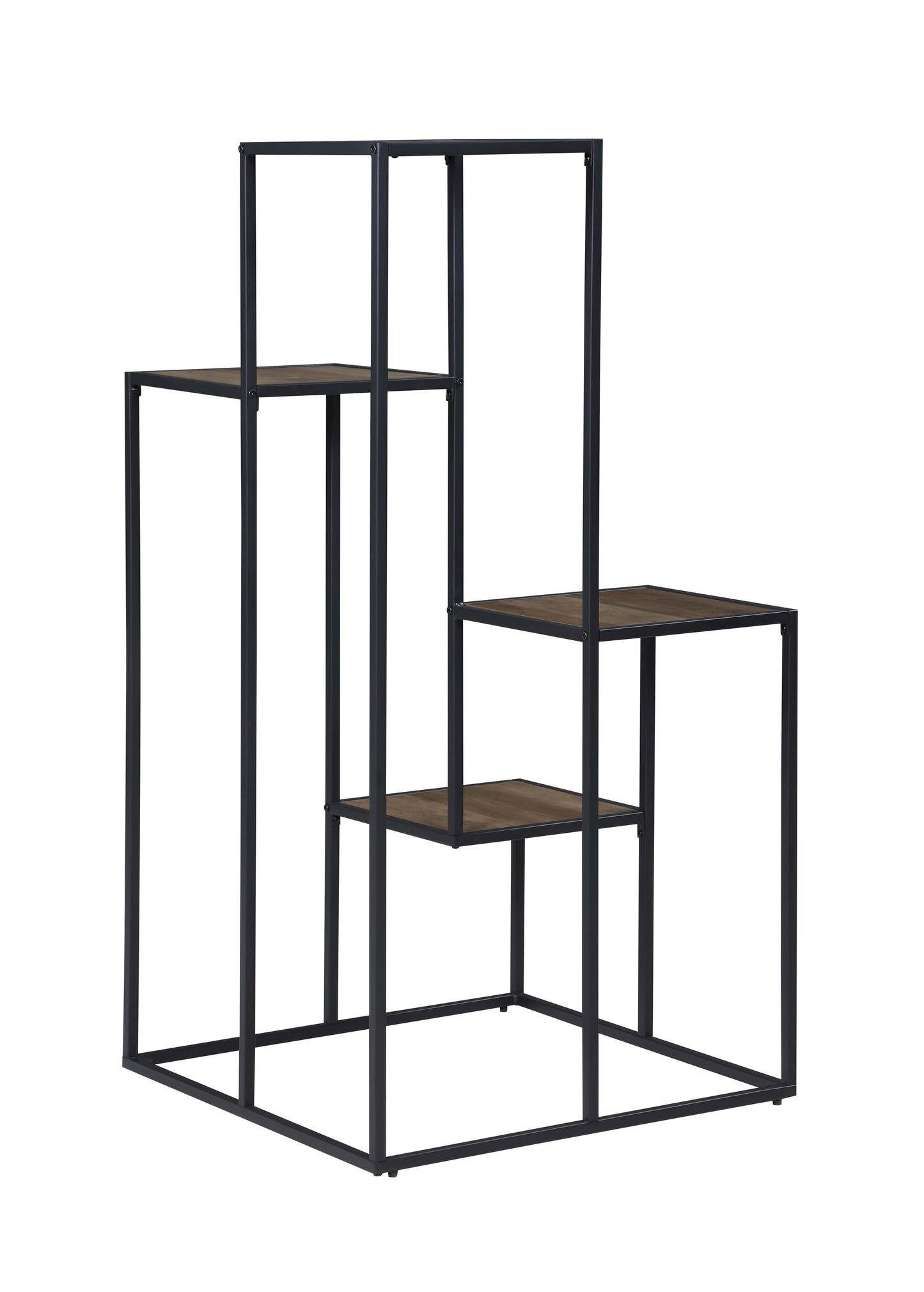 4-tier Display Shelf Rustic Brown and Black