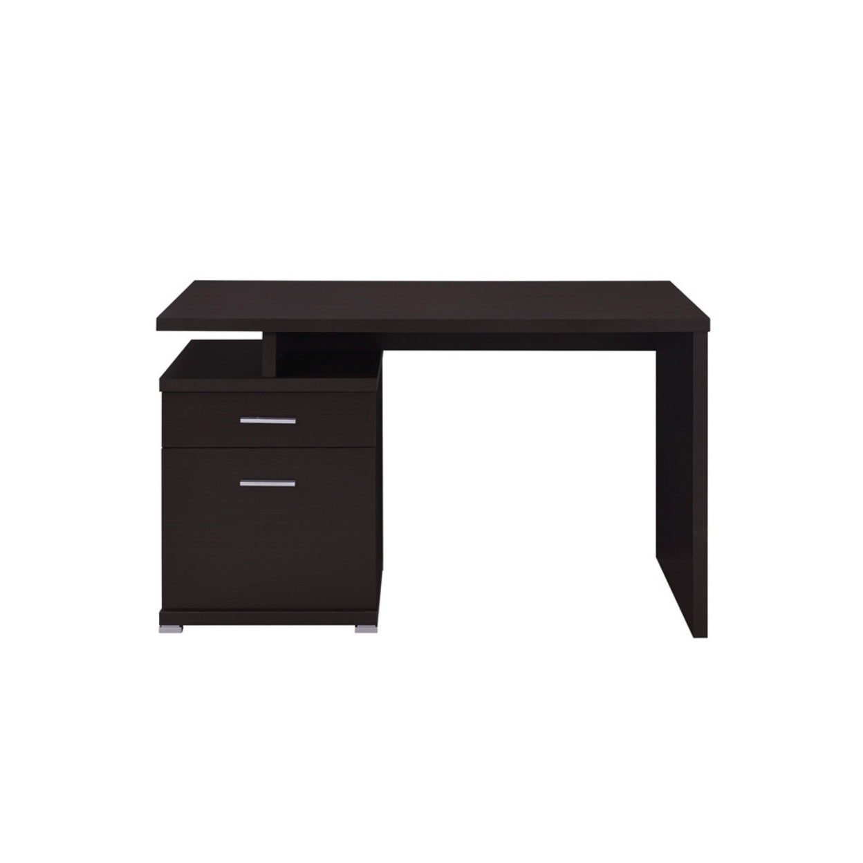 Irving 2-drawer Office Desk with Cabinet Cappuccino