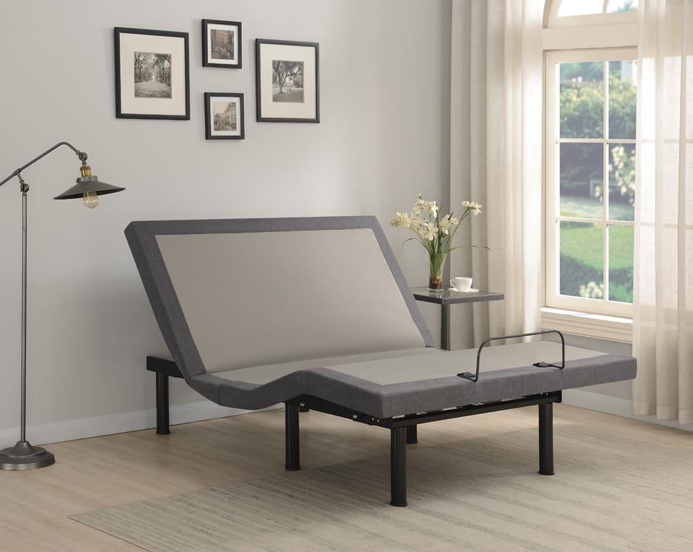 Negan Queen Adjustable Bed Base Grey and Black