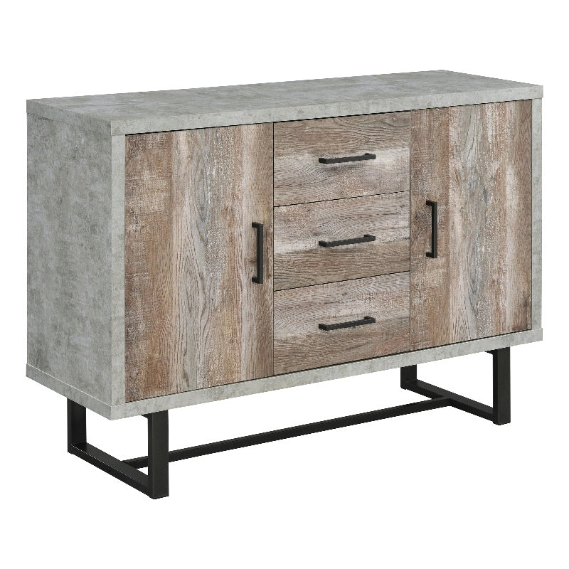 3-drawer Accent Cabinet Weathered Oak and Cement