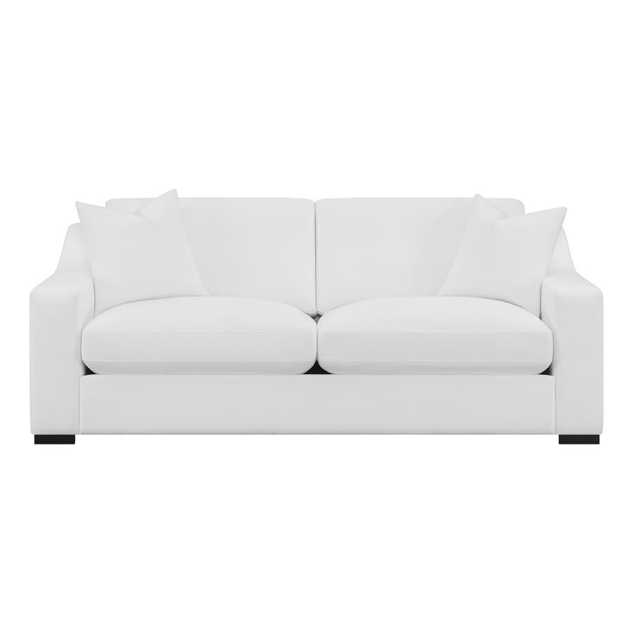 Ashlyn 3-piece Upholstered Sloped Arms Living Room Set White
