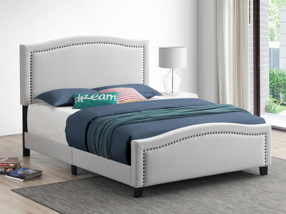 Hamden Eastern King Upholstered Panel Bed Beige