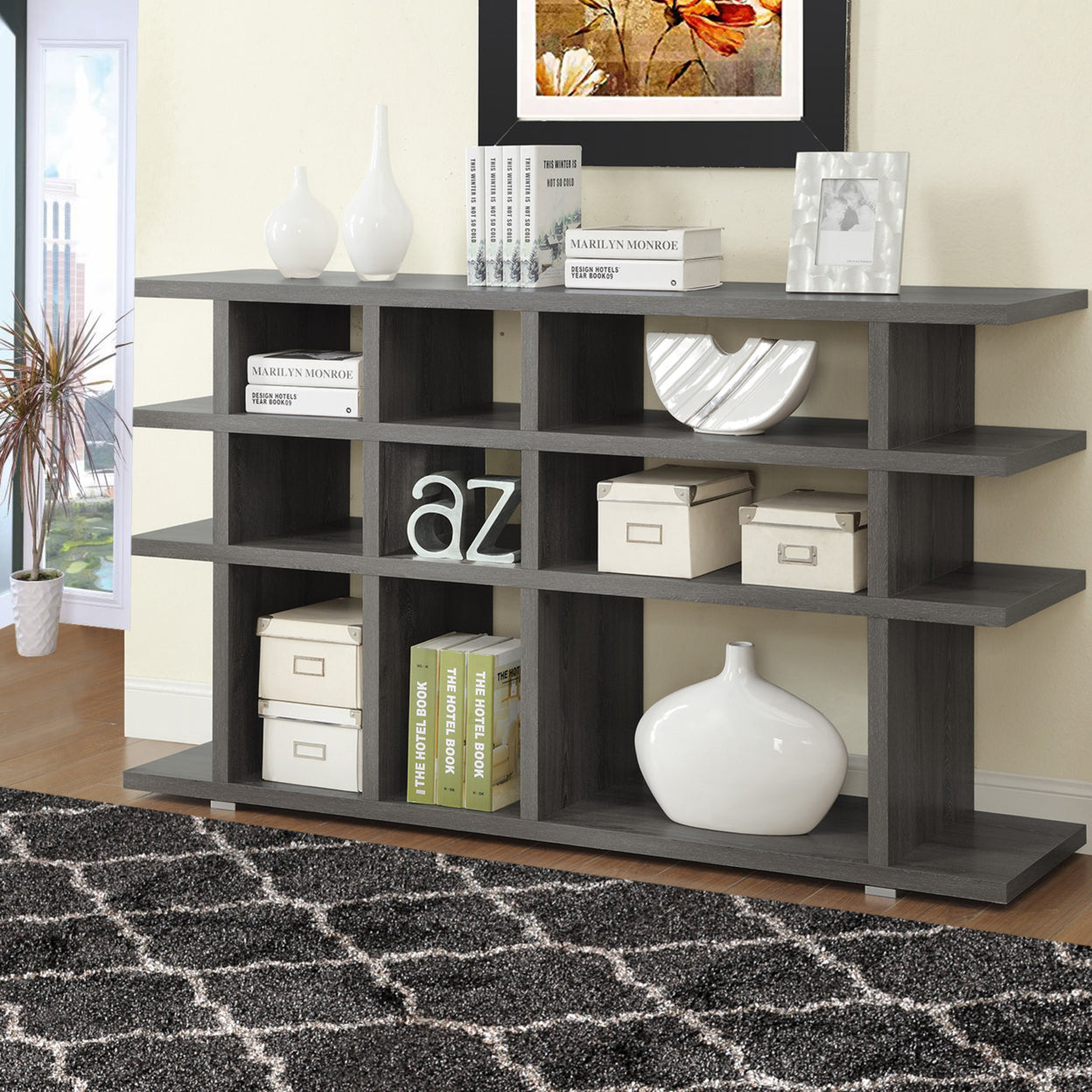 Santos 3-tier Bookcase Weathered Grey