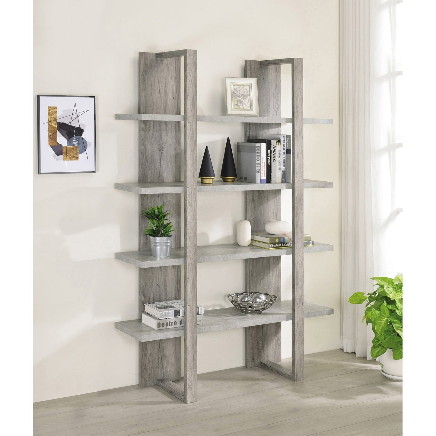 Danbrook Bookcase with 4 Full-length Shelves