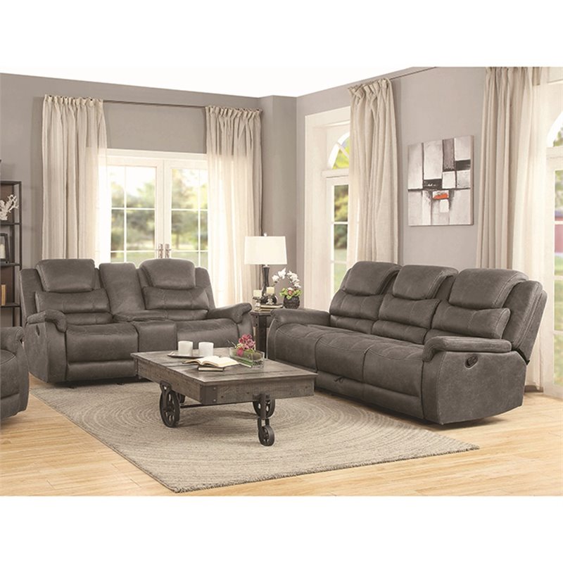 Wyatt 2-piece Upholstered Living Room Set Grey