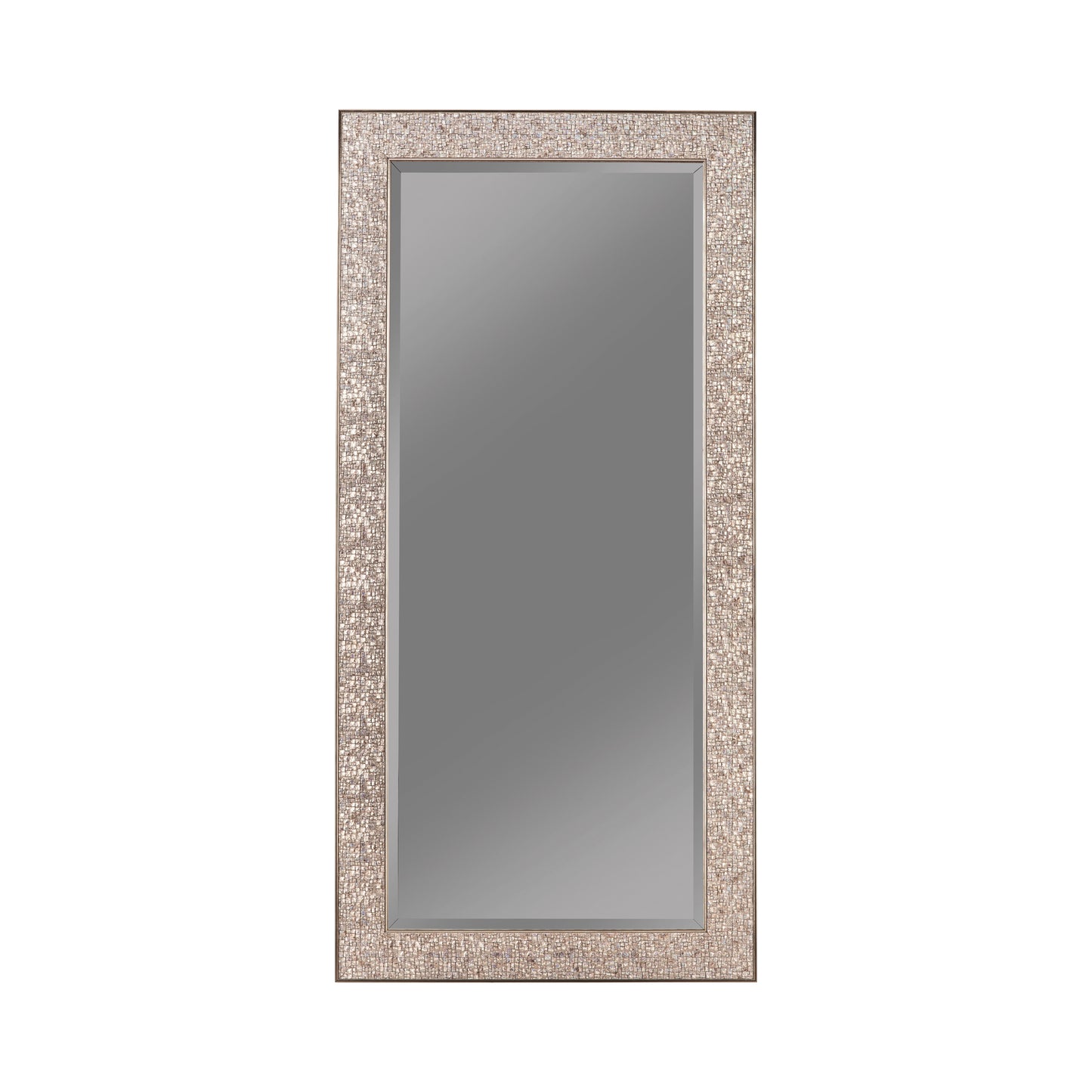 Rectangular Floor Mirror Silver Sparkle