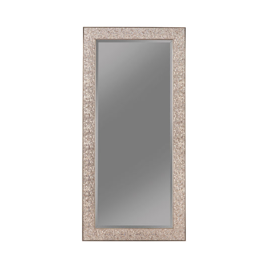 Rectangular Floor Mirror Silver Sparkle