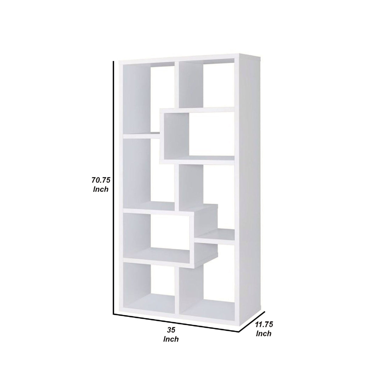 Theo 10-shelf Bookcase White