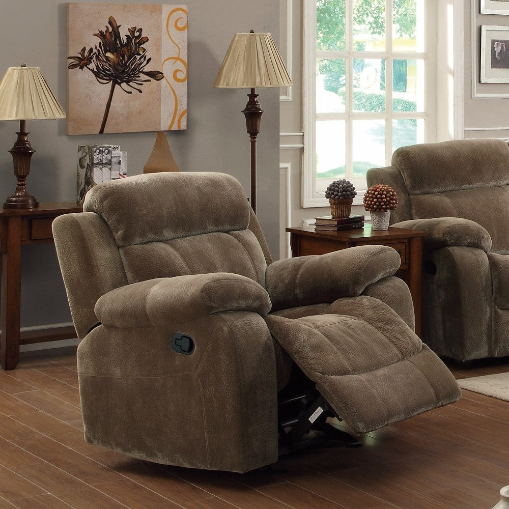 Myleene Pillow Top Arm Glider Recliner Mocha