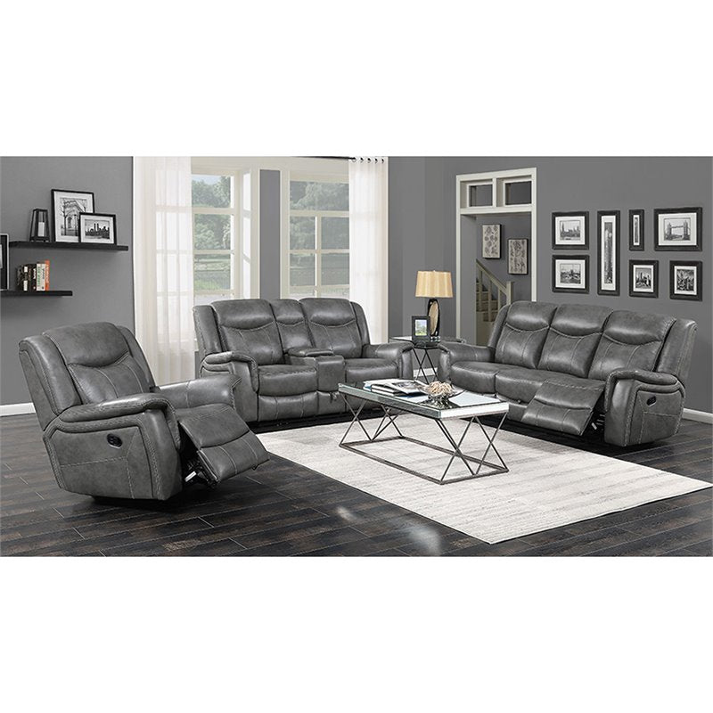 Conrad Upholstered Motion Sofa Cool Grey