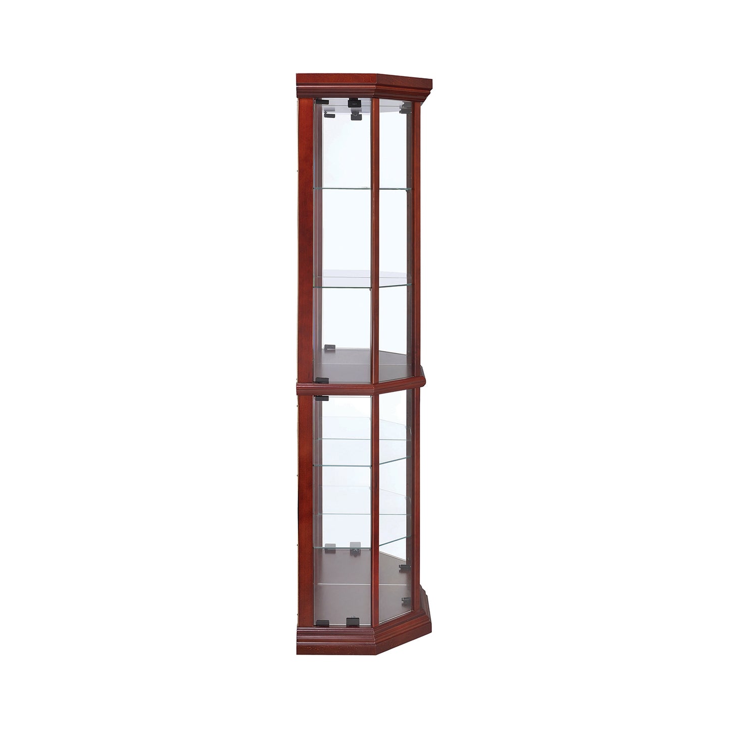 6-shelf Corner Curio Cabinet Medium Brown