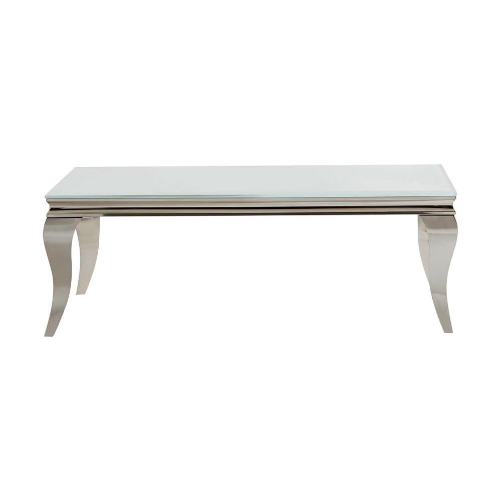 Delilah Rectangle Coffee Table White and Chrome
