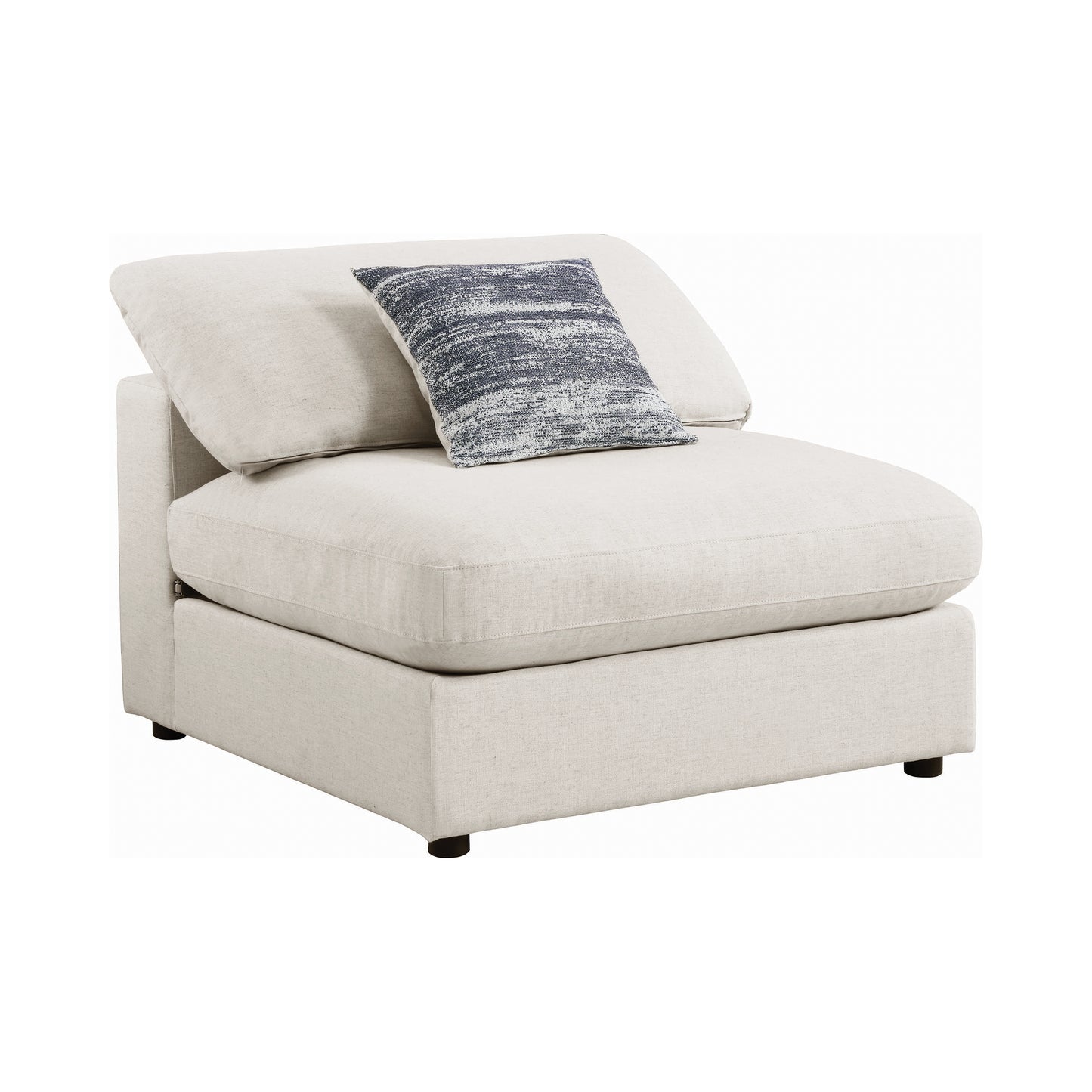 Serene Upholstered Armless Chair Beige