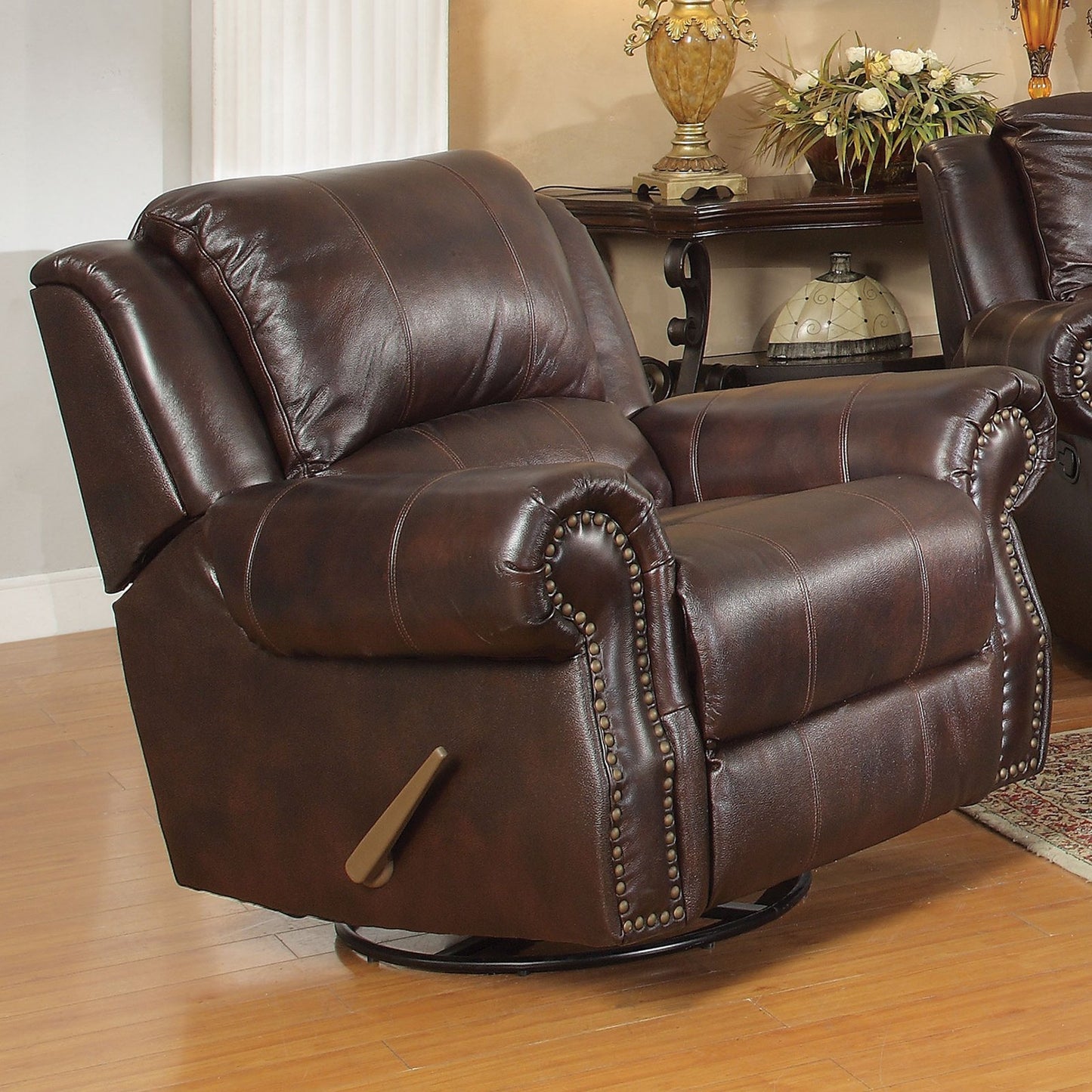 Sir Rawlinson Swivel Rocker Recliner Dark Brown