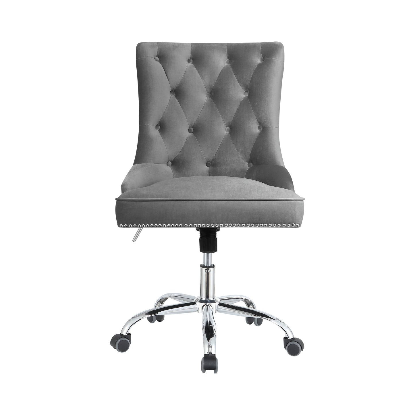 Tufted Back Office Chair Grey and Chrome