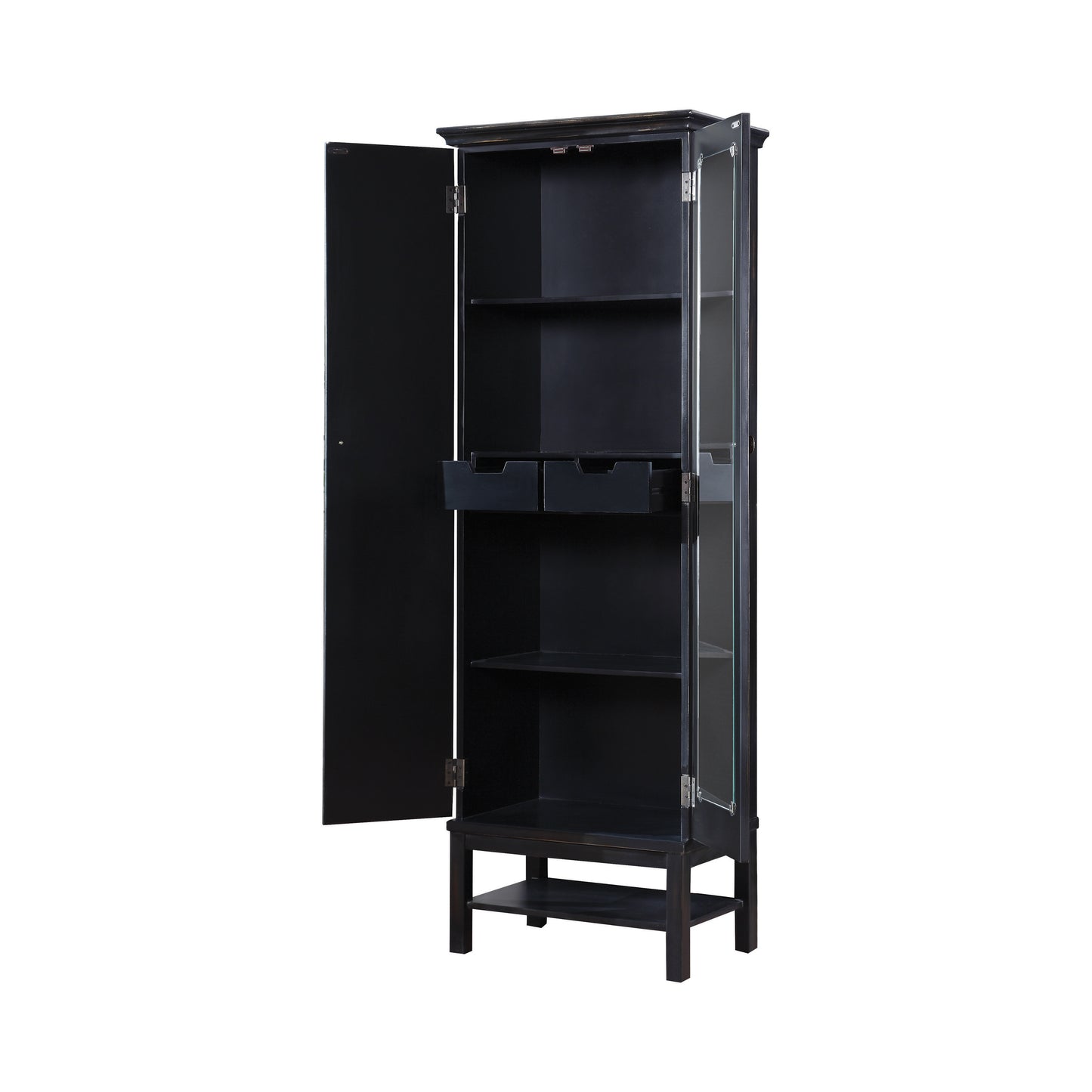 2-door Accent Cabinet Rich Brown and Black